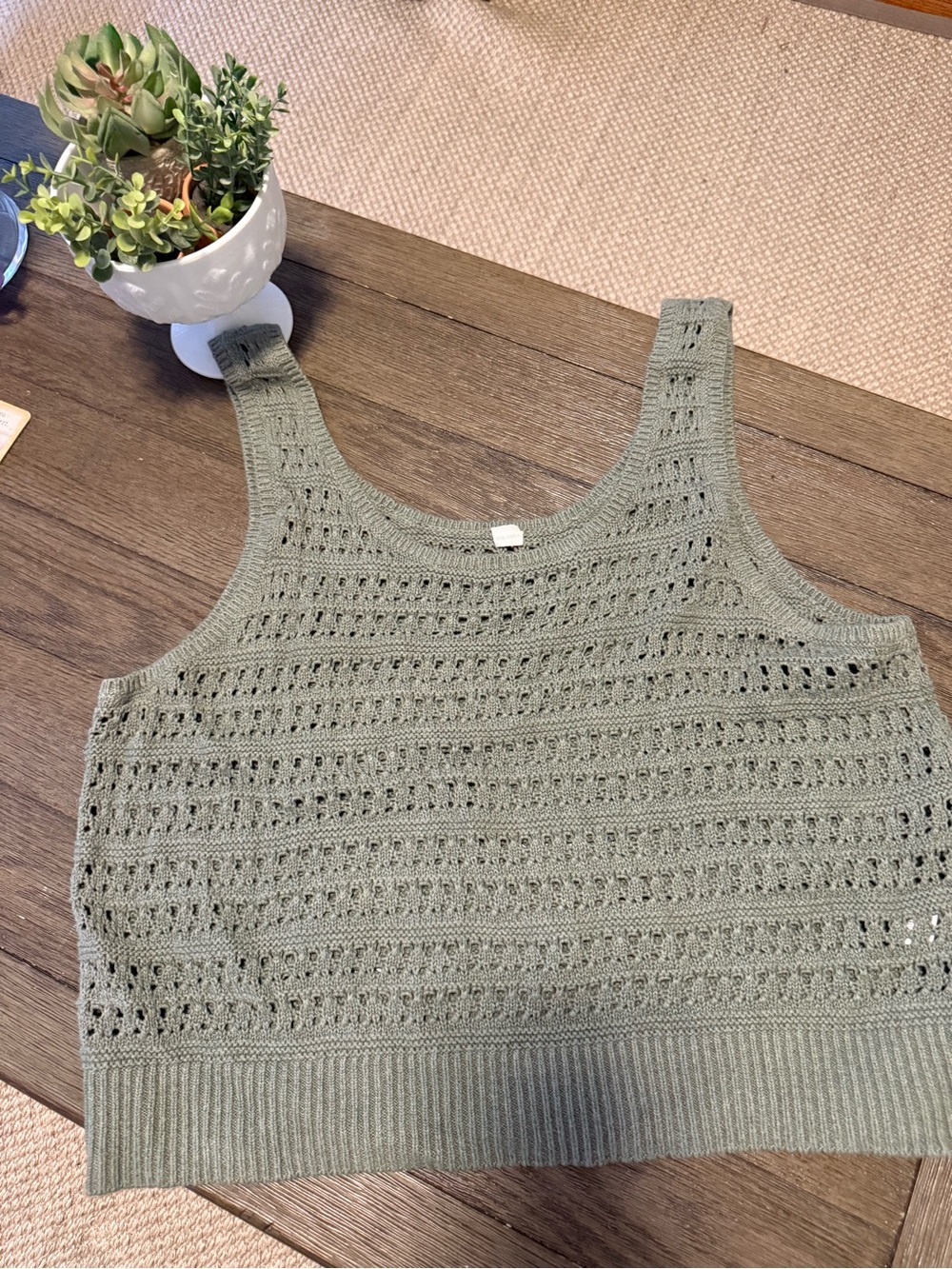 Croteched Top - Olive Green